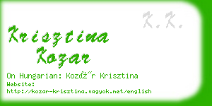 krisztina kozar business card